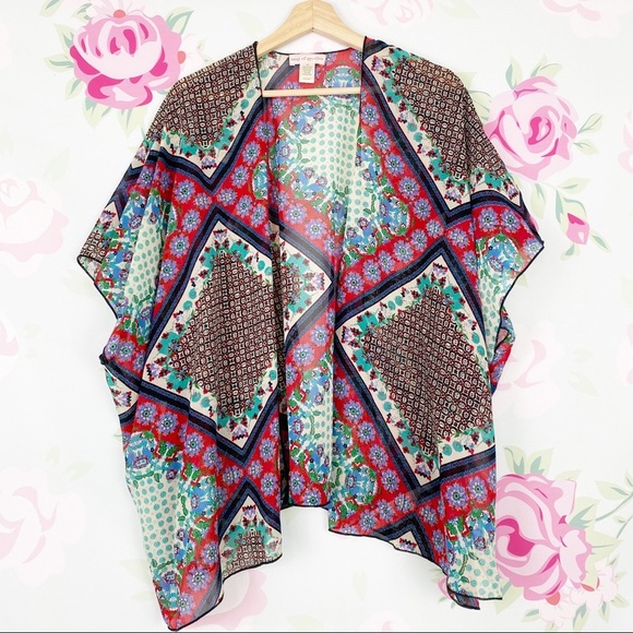 Band of Gypsies Other - Band of Gypsies Floral Boho Floral Scarf Print Kimono Swim Cover S M